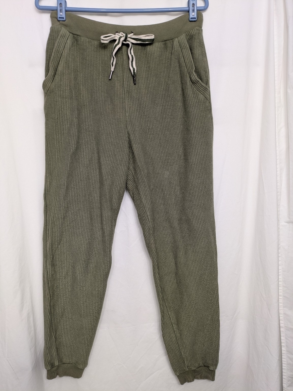 Aerie Olive Green Waffle Knit Jogger Lounge Pants Medium